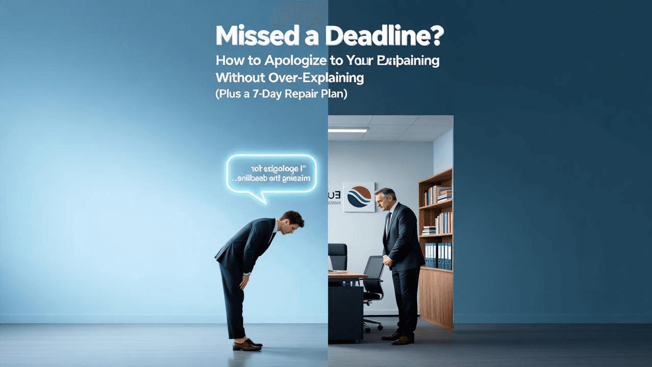 Missed a Deadline? How to Apologize to Your Boss Without Over-Explaining (Plus a 7‑Day Repair Plan)
